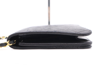 CHANEL Leather Matelasse Coco Mark Chain Shoulder Bag Black GD Hardware Seal Unclear Shoulder Bag