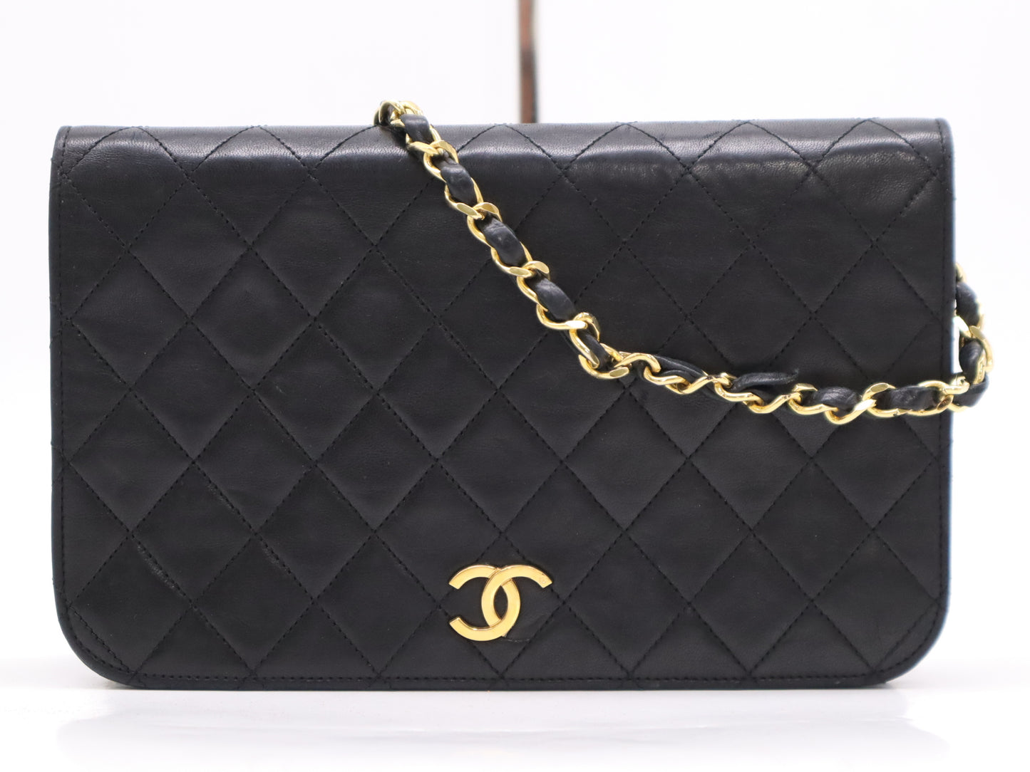 CHANEL Leather Matelasse Coco Mark Chain Shoulder Bag Black GD Hardware Seal Unclear Shoulder Bag