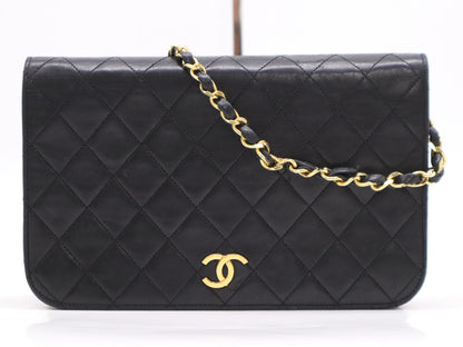CHANEL Leather Matelasse Coco Mark Chain Shoulder Bag Black GD Hardware Seal Unclear Shoulder Bag