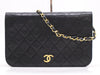 CHANEL Leather Matelasse Coco Mark Chain Shoulder Bag Black GD Hardware Seal Unclear Shoulder Bag