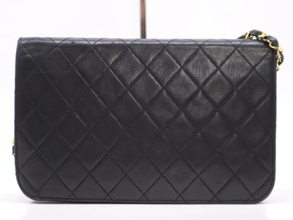CHANEL Leather Matelasse Coco Mark Chain Shoulder Bag Black GD Hardware Seal Unclear Shoulder Bag