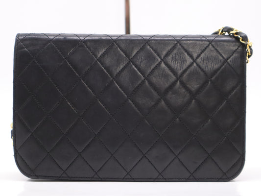 CHANEL Leather Matelasse Coco Mark Chain Shoulder Bag Black GD Hardware Seal Unclear Shoulder Bag