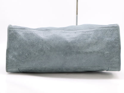 BALENCIAGA 132110 Leather The Work Handbag, Gray