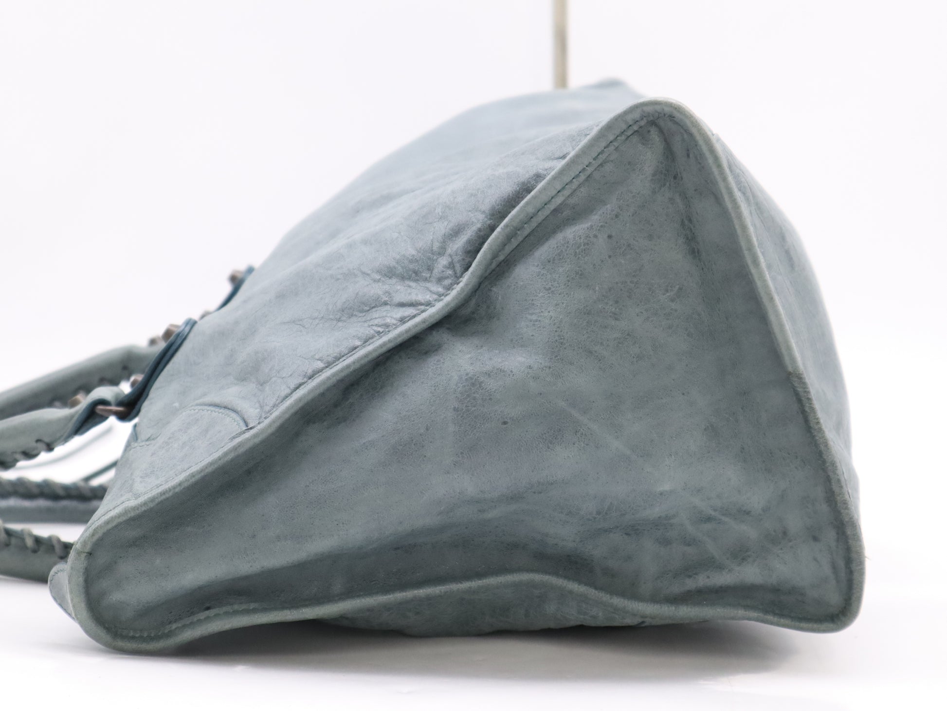 BALENCIAGA 132110 Leather The Work Handbag, Gray