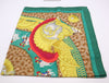 HERMES Silk Carré 90 CASQUES et PLUMETS Faceless Helmet Pattern Green Brown Scarf
