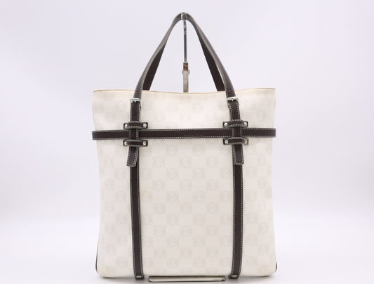 LOEWE PVC x Leather Anagram White Brown Tote Bag