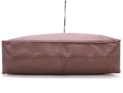 CHANEL Lambskin Tote Bag with Coco Mark, Chain, GD Hardware, Brown, Unclear Seal