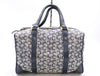 CELINE Canvas and Leather Mini Boston Bag with Horse Carriage Pattern, C Macadam, and GD Hardware, Navy