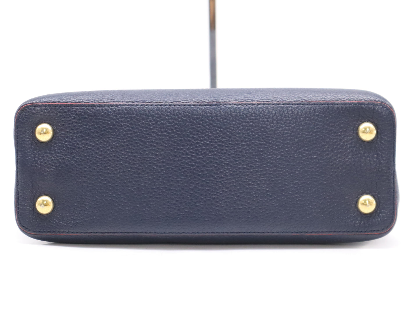 LOUIS VUITTON M52693 Taurillon Leather Capucines MM Marine Rouge Handbag with Dust Bag