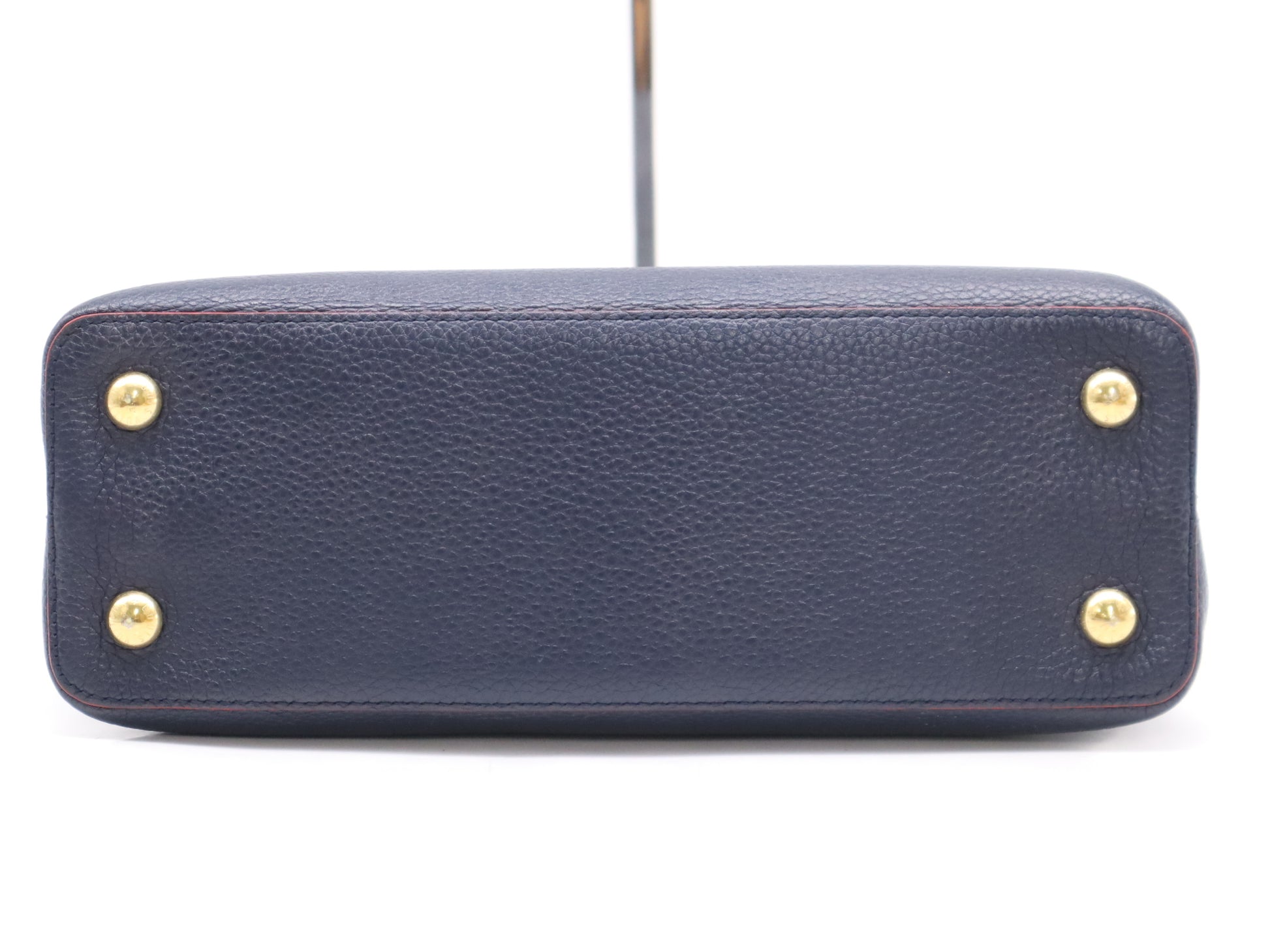 LOUIS VUITTON M52693 Taurillon Leather Capucines MM Marine Rouge Handbag with Dust Bag