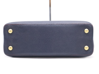 LOUIS VUITTON M52693 Taurillon Leather Capucines MM Marine Rouge Handbag with Dust Bag