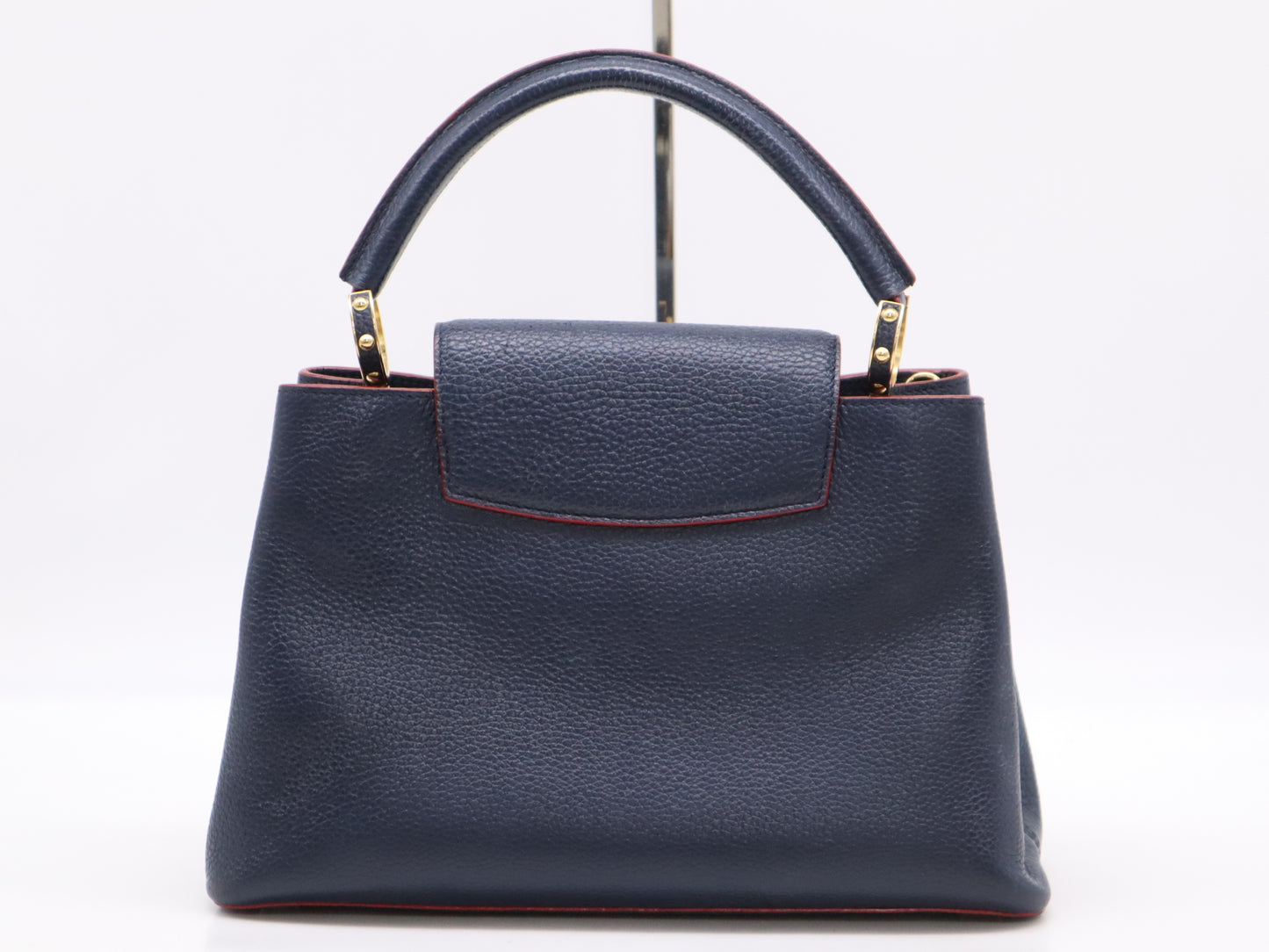 LOUIS VUITTON M52693 Taurillon Leather Capucines MM Marine Rouge Handbag with Dust Bag