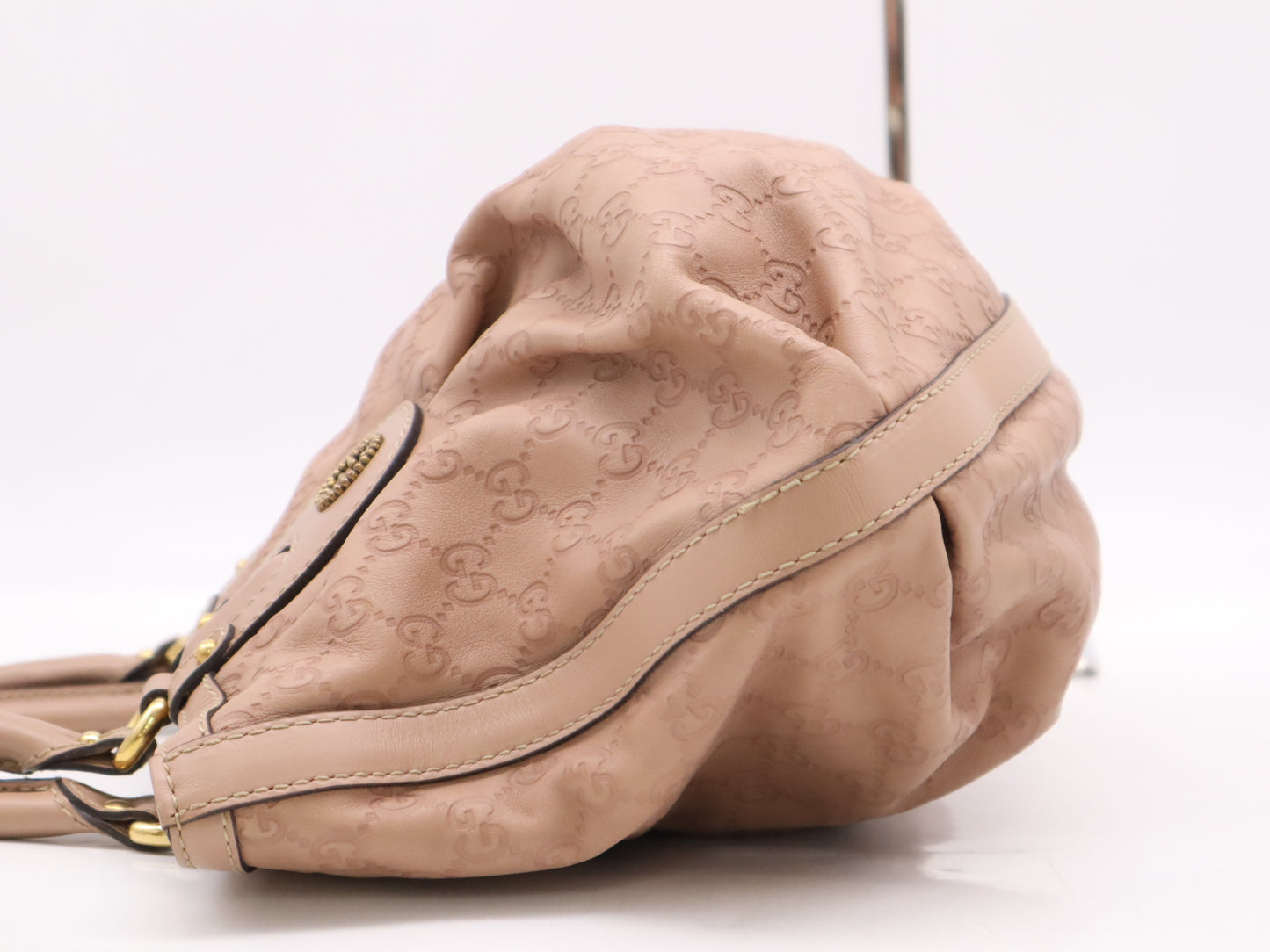 GUCCI 269953 Leather Guccissima Tote Bag Pink with GD Hardware