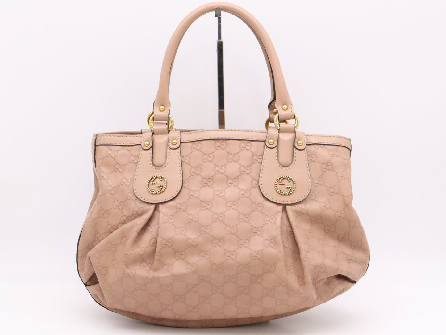 GUCCI 269953 Leather Guccissima Tote Bag Pink with GD Hardware