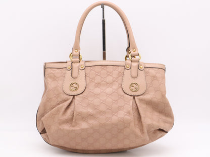 GUCCI 269953 Leather Guccissima Tote Bag Pink with GD Hardware