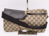 GUCCI 28566 Canvas/Leather GG Canvas Beige/Brown Body Bag with Silver Hardware, Waist Bag