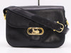 CELINE Leather Vintage Shoulder Bag with Carriage Hardware, Black, GD Hardware