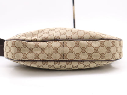 GUCCI Canvas/Leather GG Canvas Shoulder Bag Beige Brown Shoulder Bag