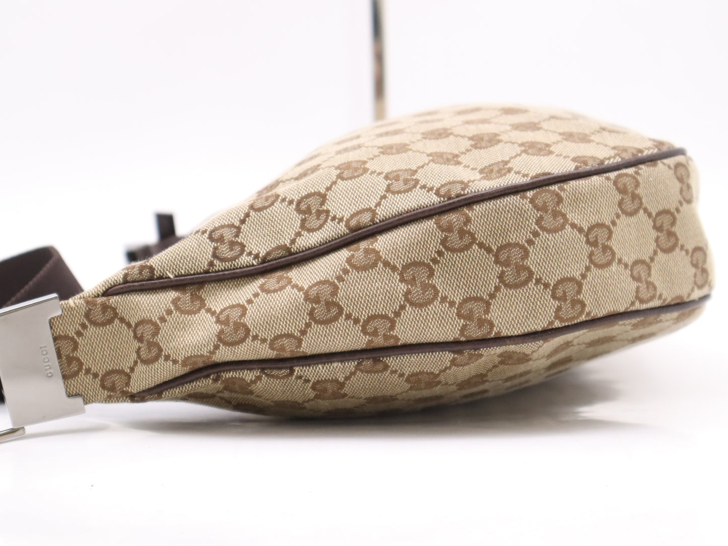 GUCCI Canvas/Leather GG Canvas Shoulder Bag Beige Brown Shoulder Bag