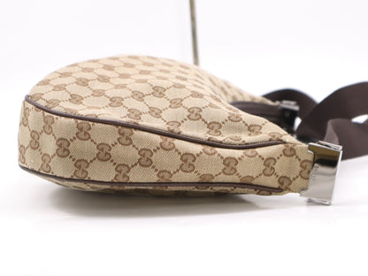 GUCCI Canvas/Leather GG Canvas Shoulder Bag Beige Brown Shoulder Bag