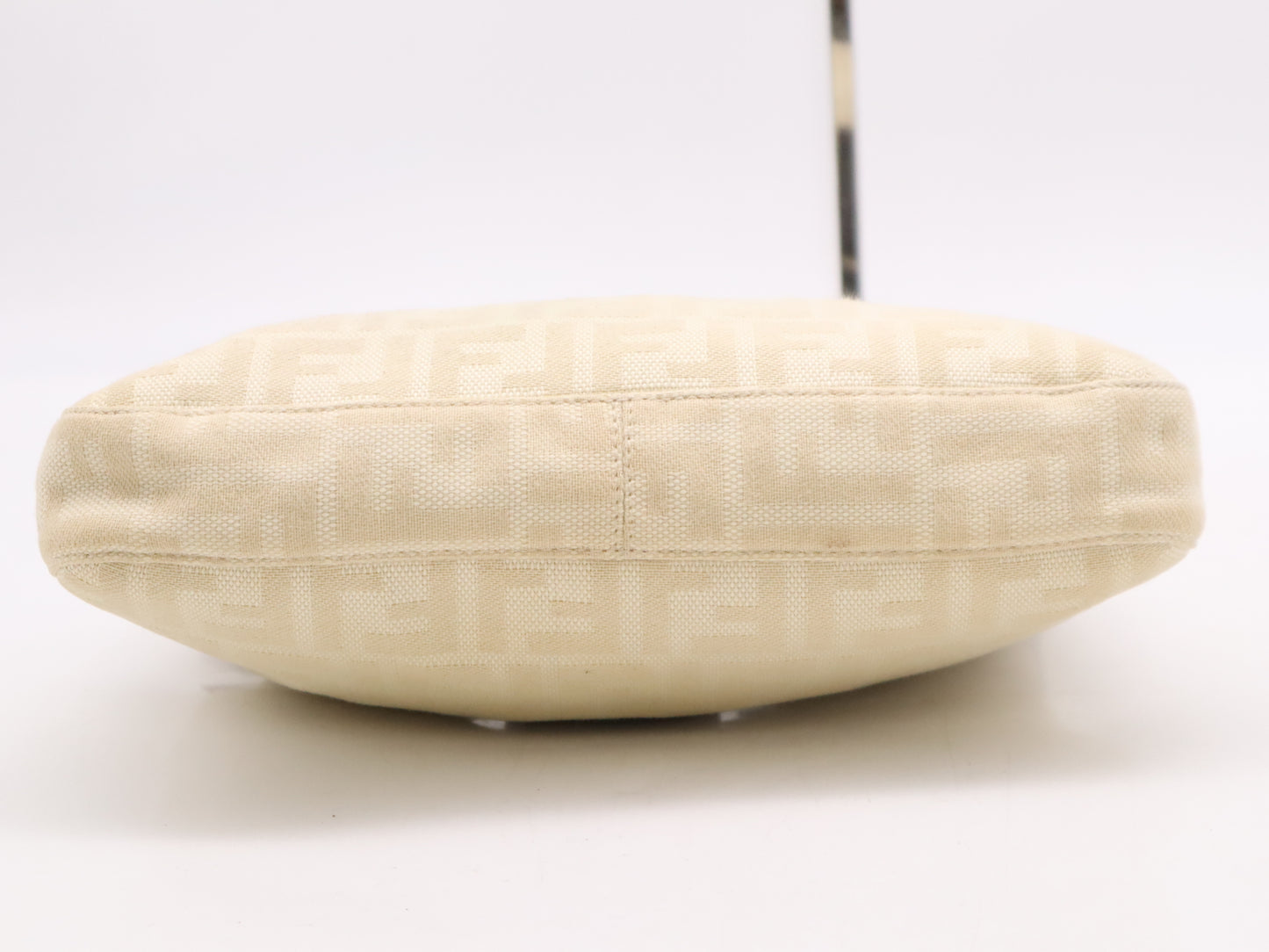 FENDI Canvas x Leather Zucca Mamma Bucket White Brown Shoulder Bag