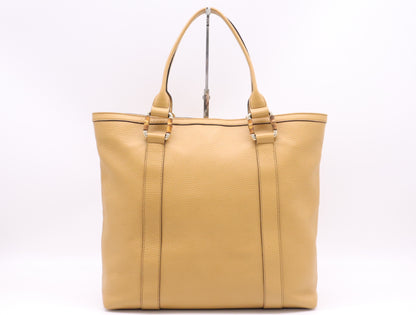 GUCCI 339547 Light Brown Leather Bamboo Tote Bag with GD Hardware