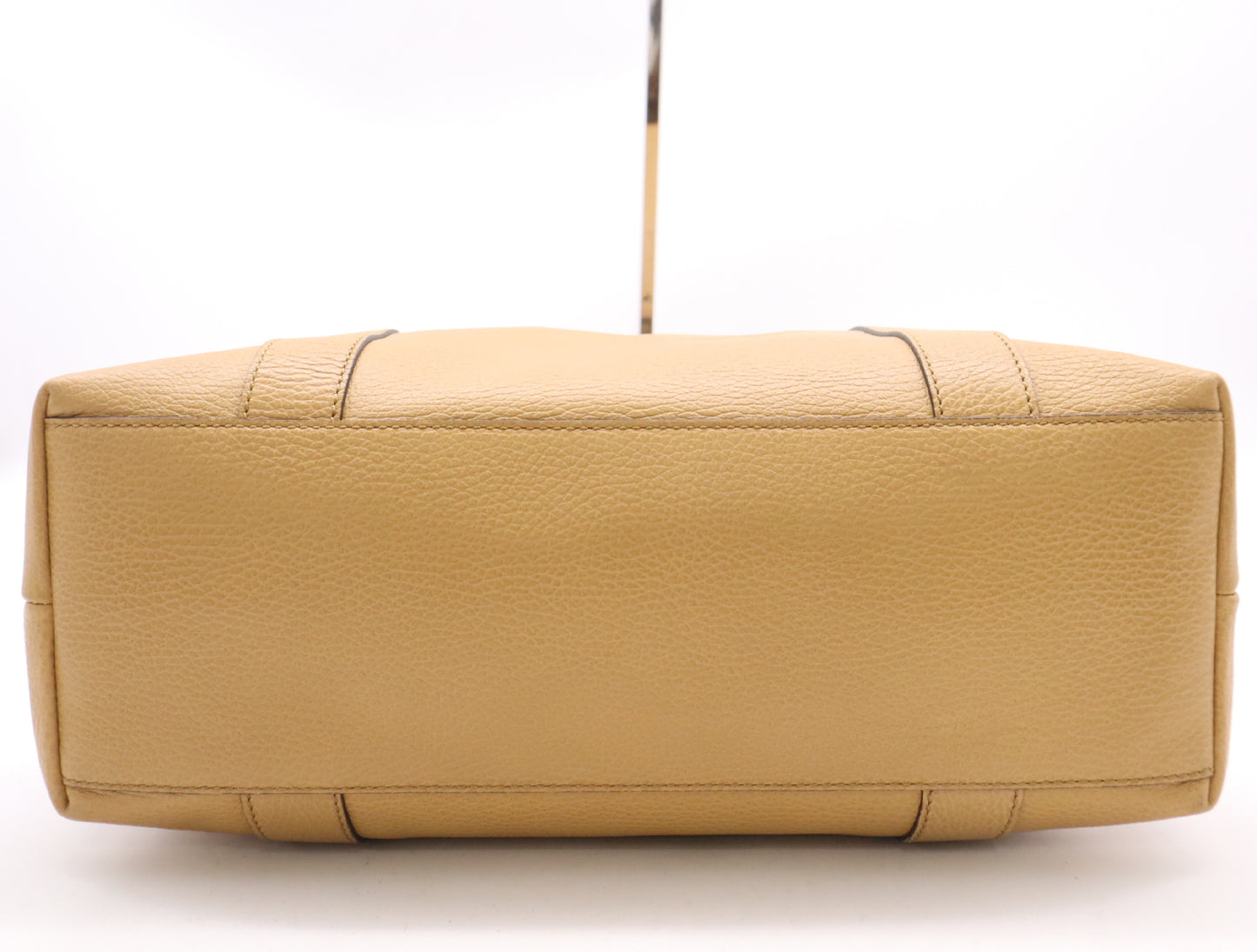 GUCCI 339547 Light Brown Leather Bamboo Tote Bag with GD Hardware