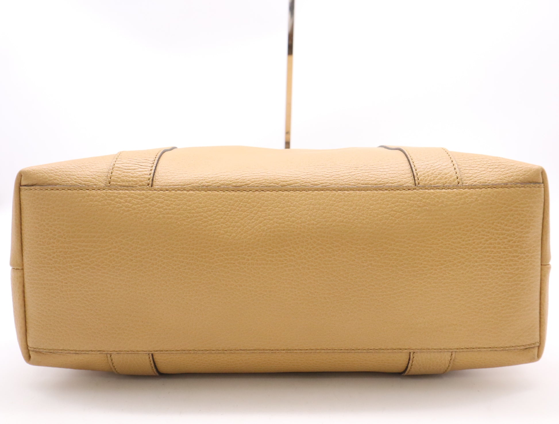 GUCCI 339547 Light Brown Leather Bamboo Tote Bag with GD Hardware