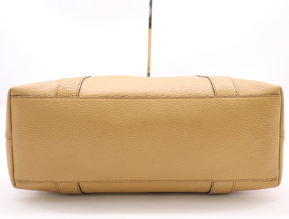 GUCCI 339547 Light Brown Leather Bamboo Tote Bag with GD Hardware