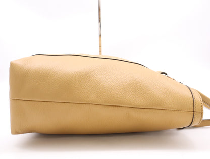 GUCCI 339547 Light Brown Leather Bamboo Tote Bag with GD Hardware