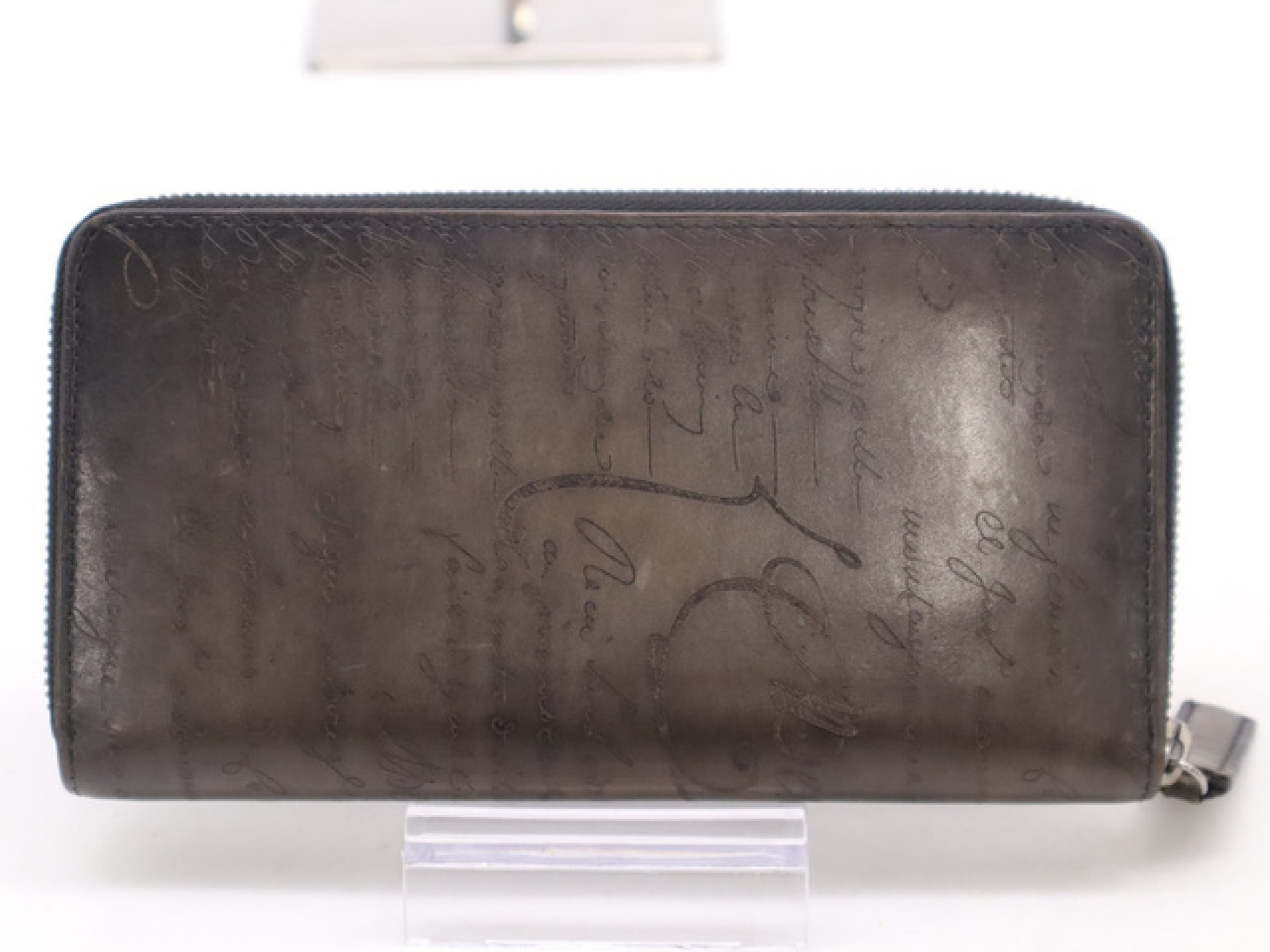 Berluti Calligraphy Long Zip Wallet Black/Gray F0290 Wallet