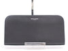 SAINT LAURENT Leather Long Wallet with Round Zipper, Black