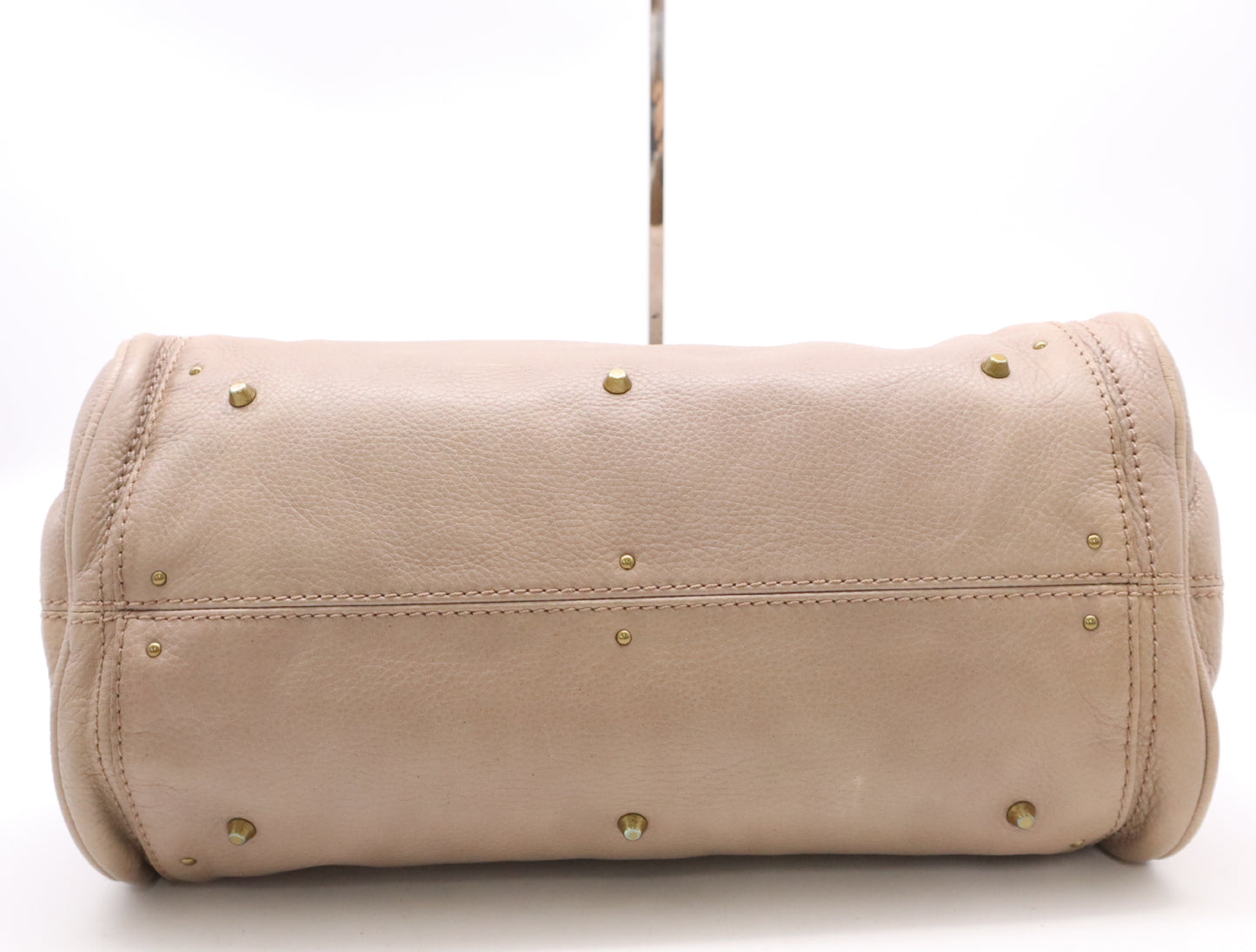 Chloe Leather Paddington Handbag, Beige, with GD Hardware and Key