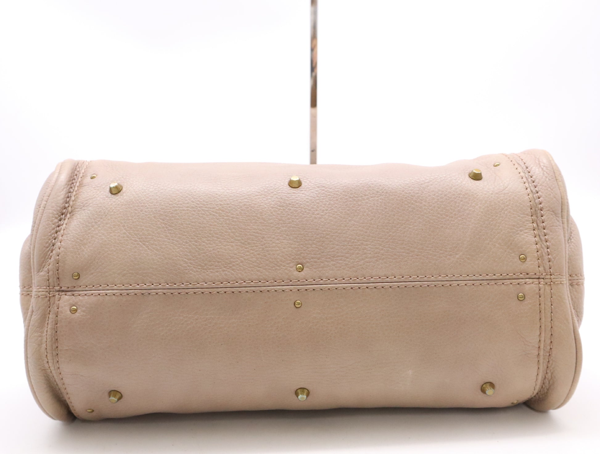 Chloe Leather Paddington Handbag, Beige, with GD Hardware and Key