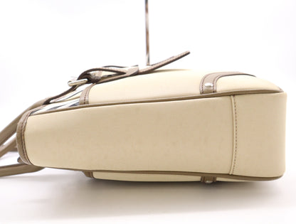 BURBERRY Nylon Canvas/Leather Nova Check Tote Bag in Beige and Brown with Silver Hardware