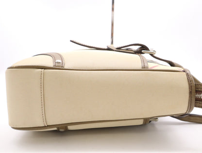 BURBERRY Nylon Canvas/Leather Nova Check Tote Bag in Beige and Brown with Silver Hardware