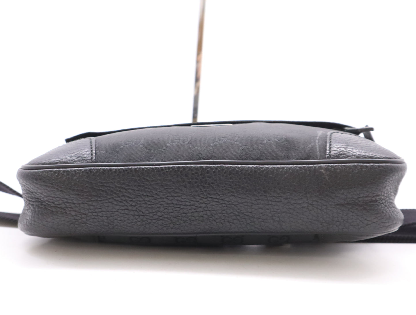 GUCCI 336672 Nylon/Leather GG Nylon Body Bag Black Waist Bag