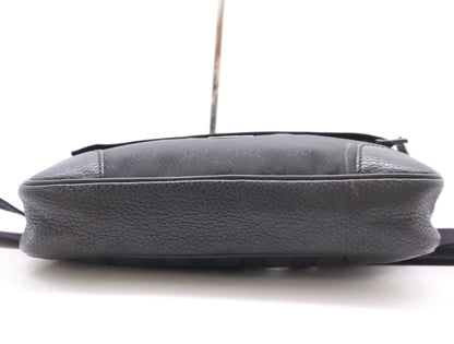 GUCCI 336672 Nylon/Leather GG Nylon Body Bag Black Waist Bag