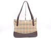 BURBERRY Nylon Canvas/Leather Nova Check Shoulder Bag in Beige and Dark Brown