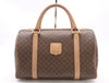 CELINE Leather Macadam Handbag Mini Boston Bag Brown Beige