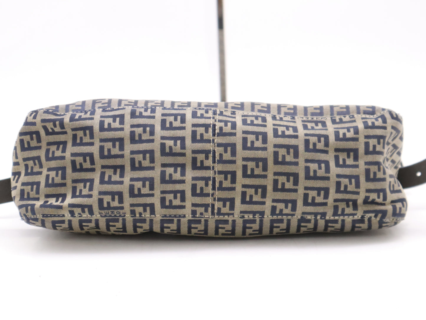 FENDI Mamma Bucket in Nylon/Leather Zucchino with Brown and Blue Sterling Silver Hardware.