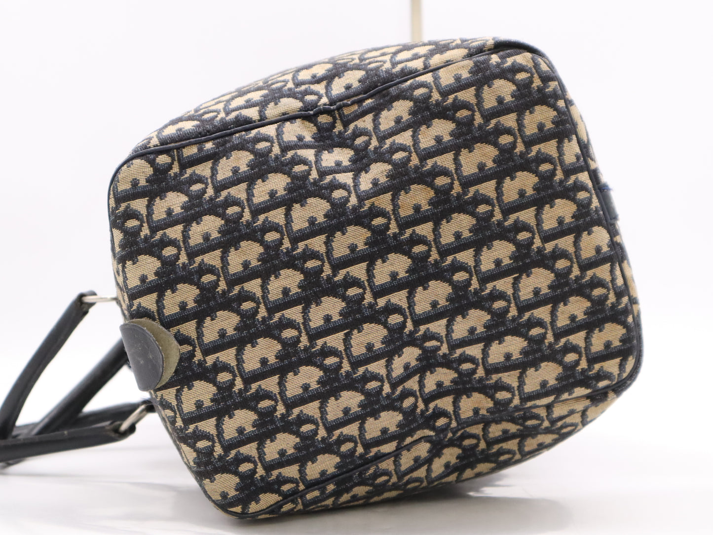 Dior Canvas/Leather Trotter Boston Bag, Brown/Blue