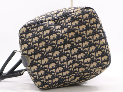 Dior Canvas/Leather Trotter Boston Bag, Brown/Blue