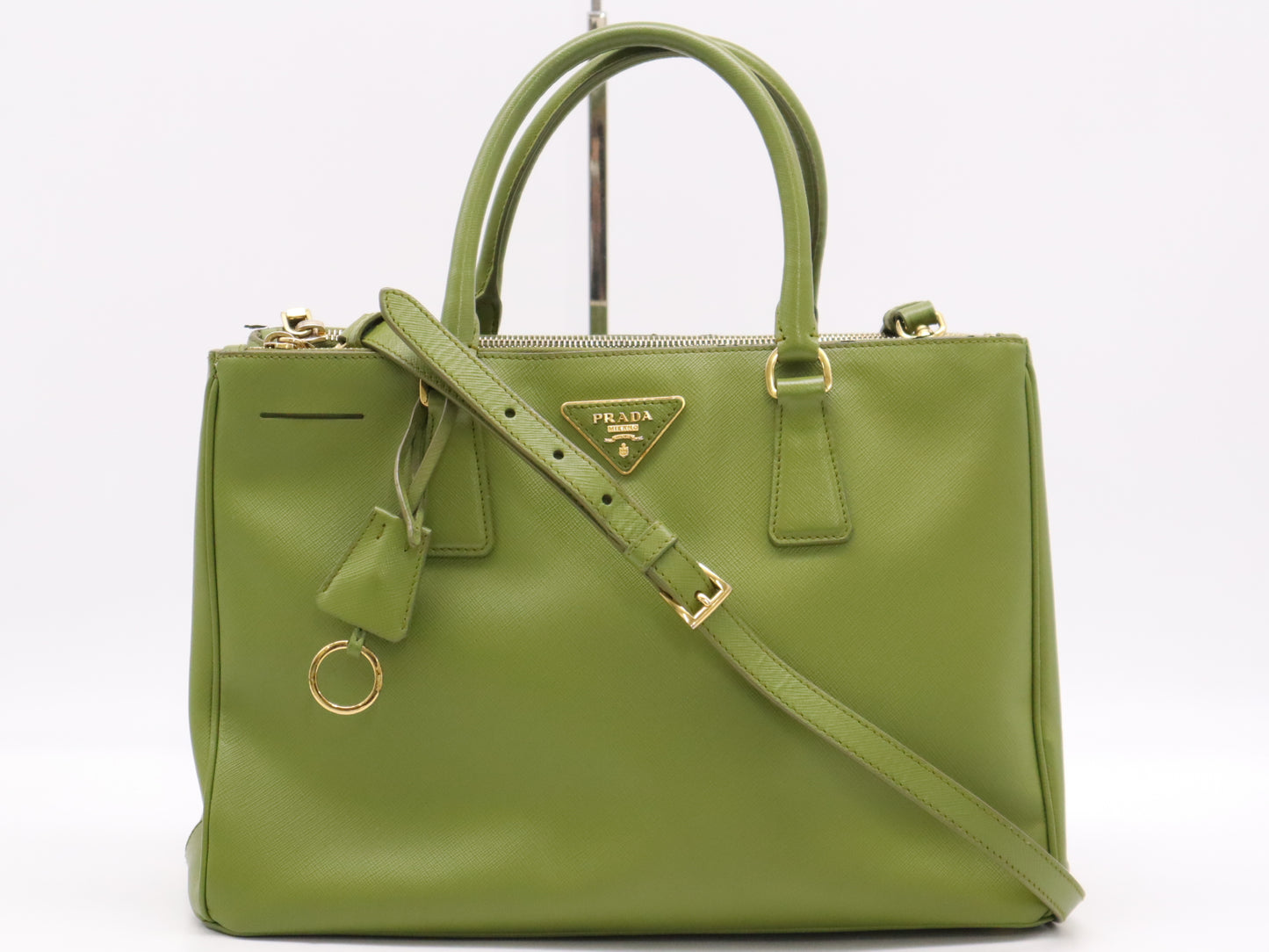 PRADA Saffiano Galleria Small 2-Way Handbag with Shoulder Strap and Cloche