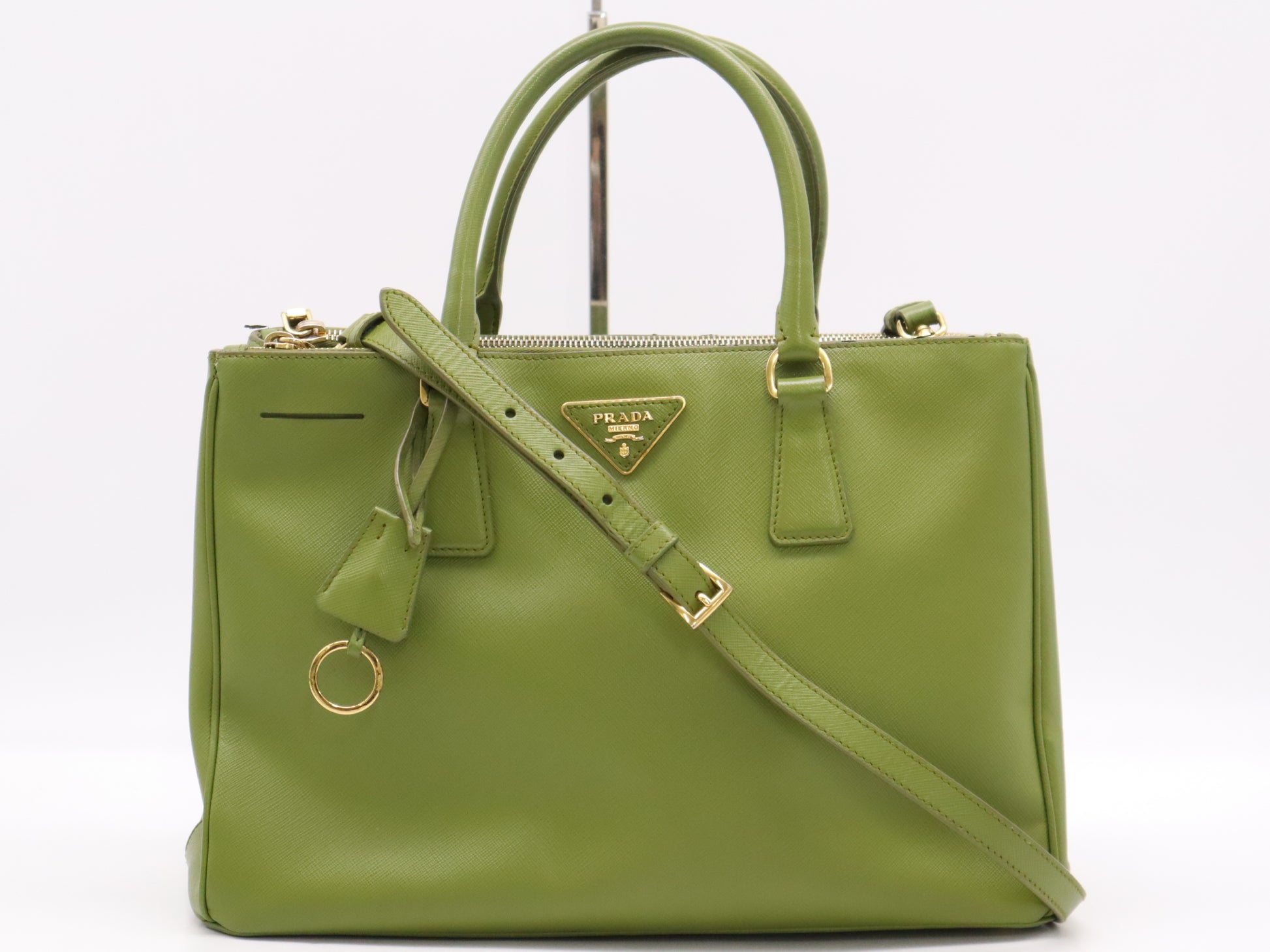 PRADA Saffiano Galleria Small 2-Way Handbag with Shoulder Strap and Cloche