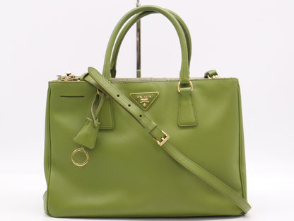 PRADA Saffiano Galleria Small 2-Way Handbag with Shoulder Strap and Cloche