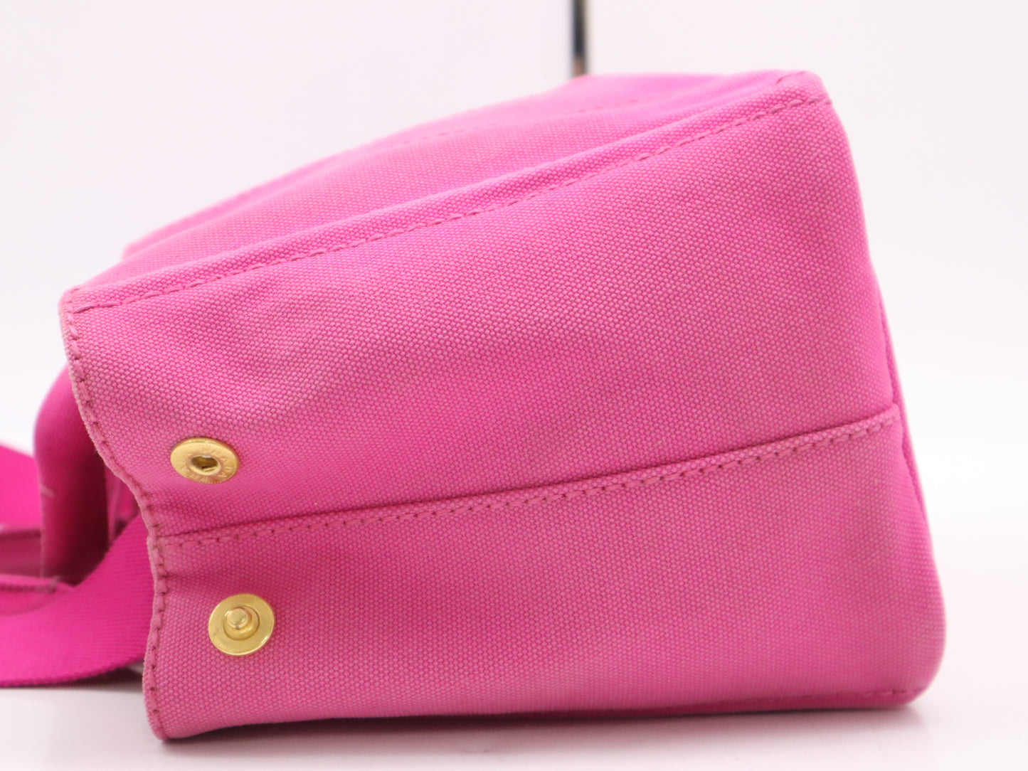 PRADA Canvas Canapa Tote #MINI FUXIA Pink with Shoulder Strap and Guarantee Card