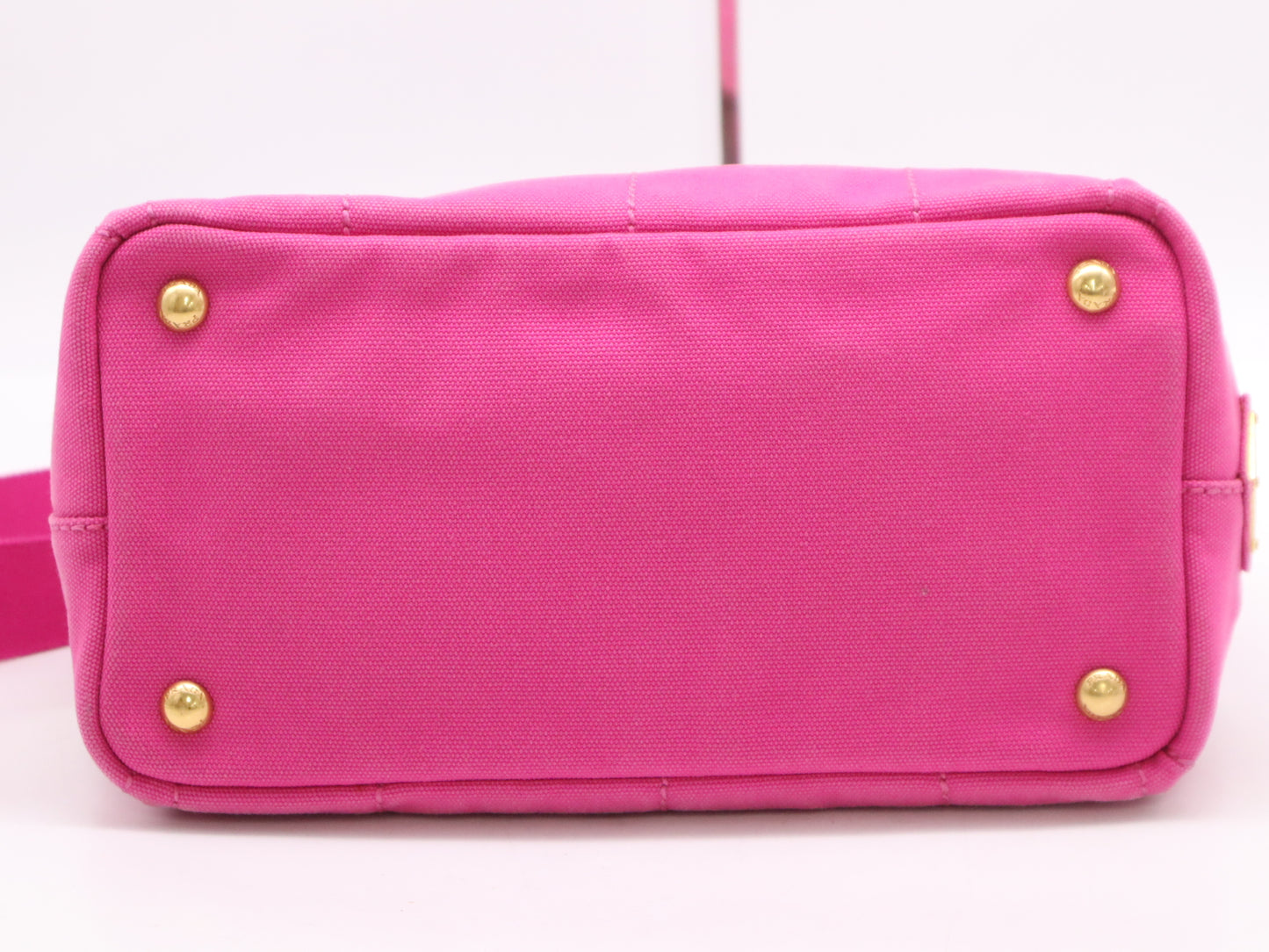 PRADA Canvas Canapa Tote #MINI FUXIA Pink with Shoulder Strap and Guarantee Card