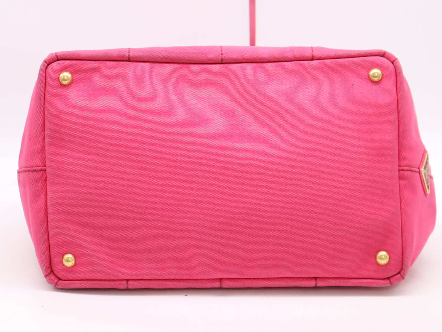 PRADA Canvas Canapa Tote #M Pink with GD Hardware, Shoulder Strap, and Guarantee Card