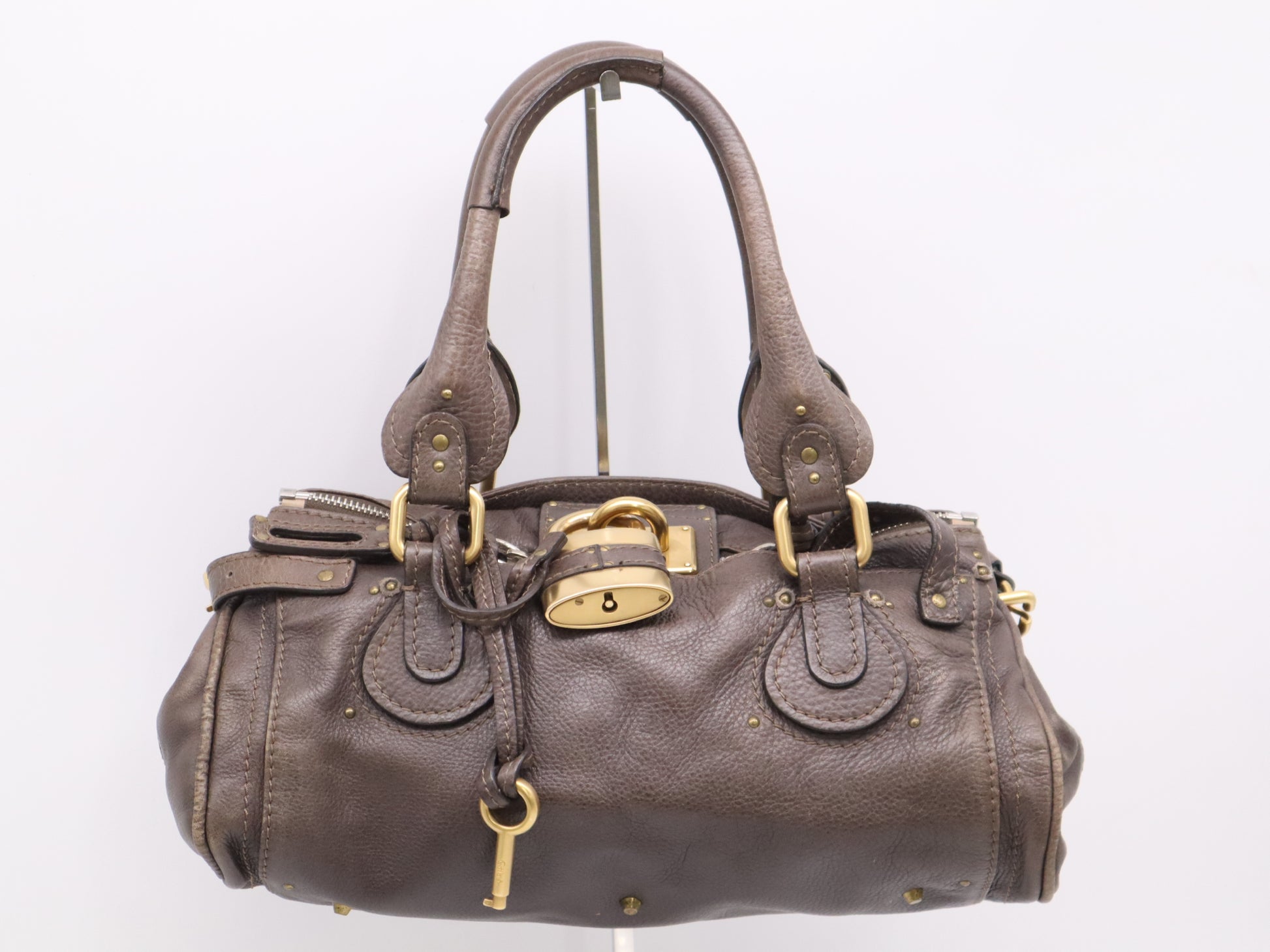 Chloe Leather Paddington Handbag, Brown, GD Hardware, Key Included